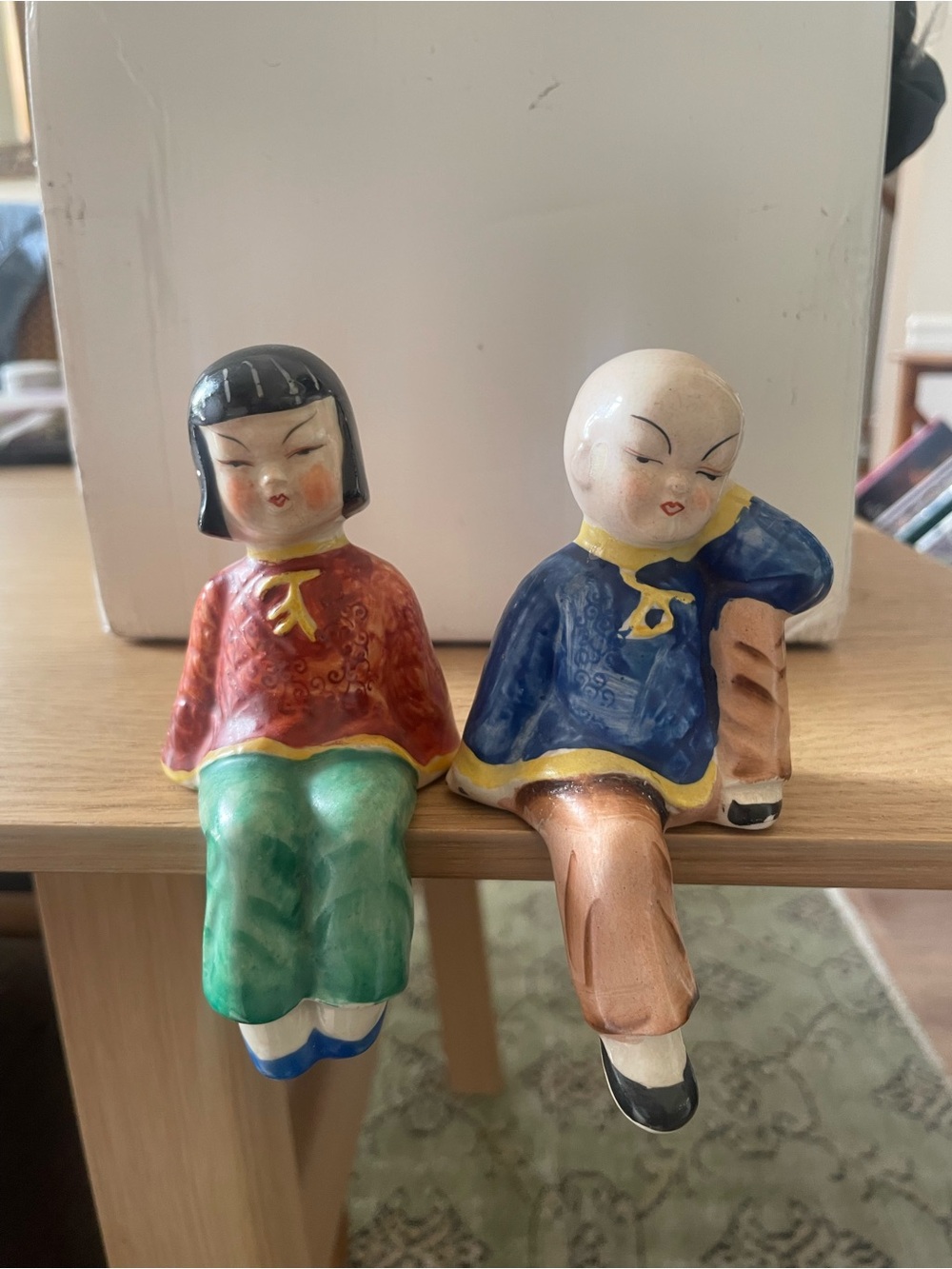 Japanese boy and girl shelf sitters